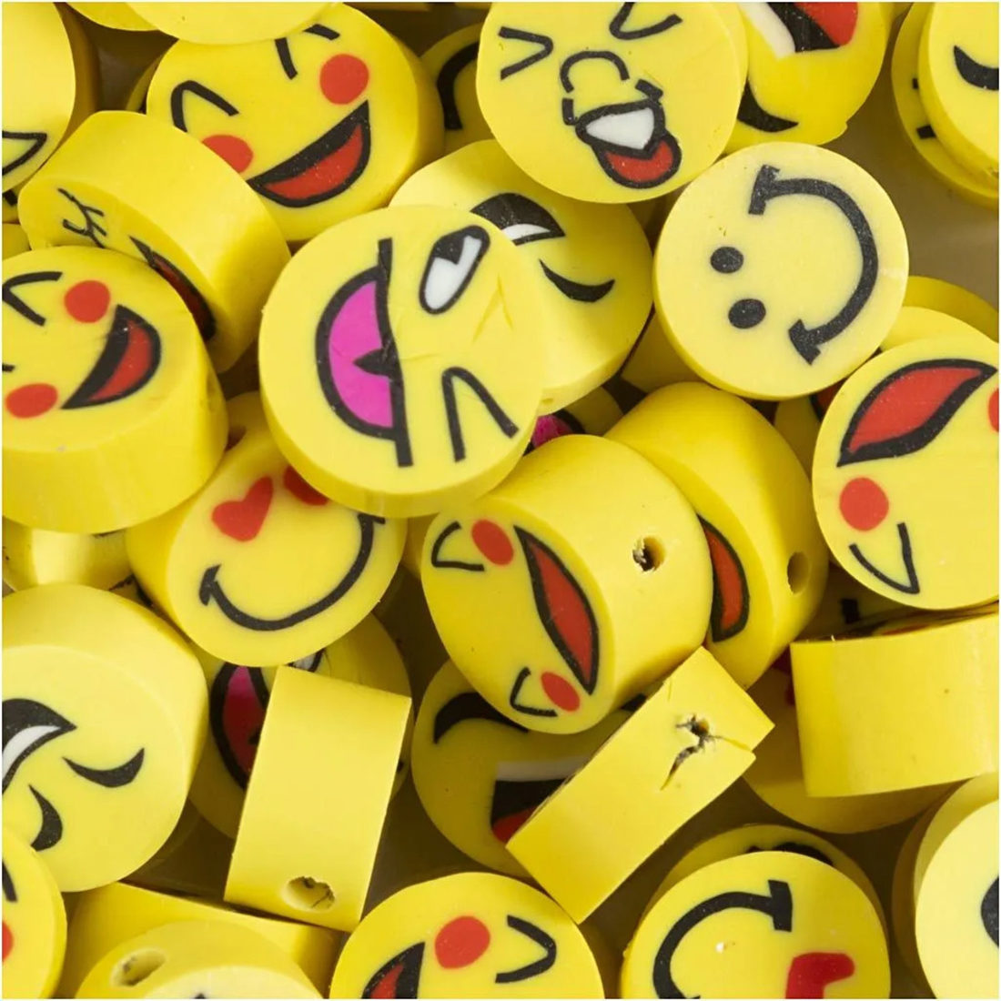 Figuurkralen 10 mm 60 stuks smileys Figuurkralen 10 mm 60 stuks smileys