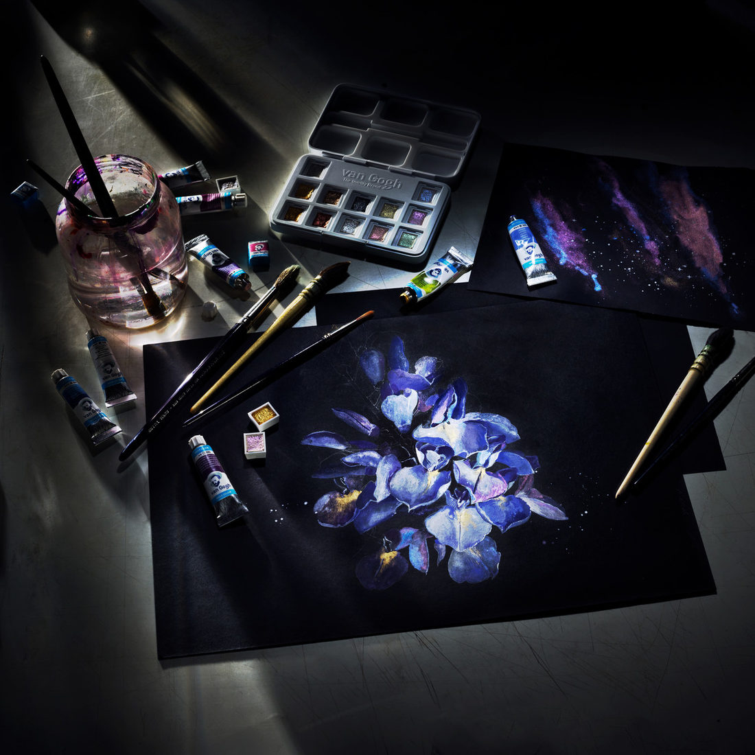 Van Gogh aquarelpapier 360 g A4 12 vellen zwart Van Gogh aquarelpapier 360 g A4 12 vellen zwart