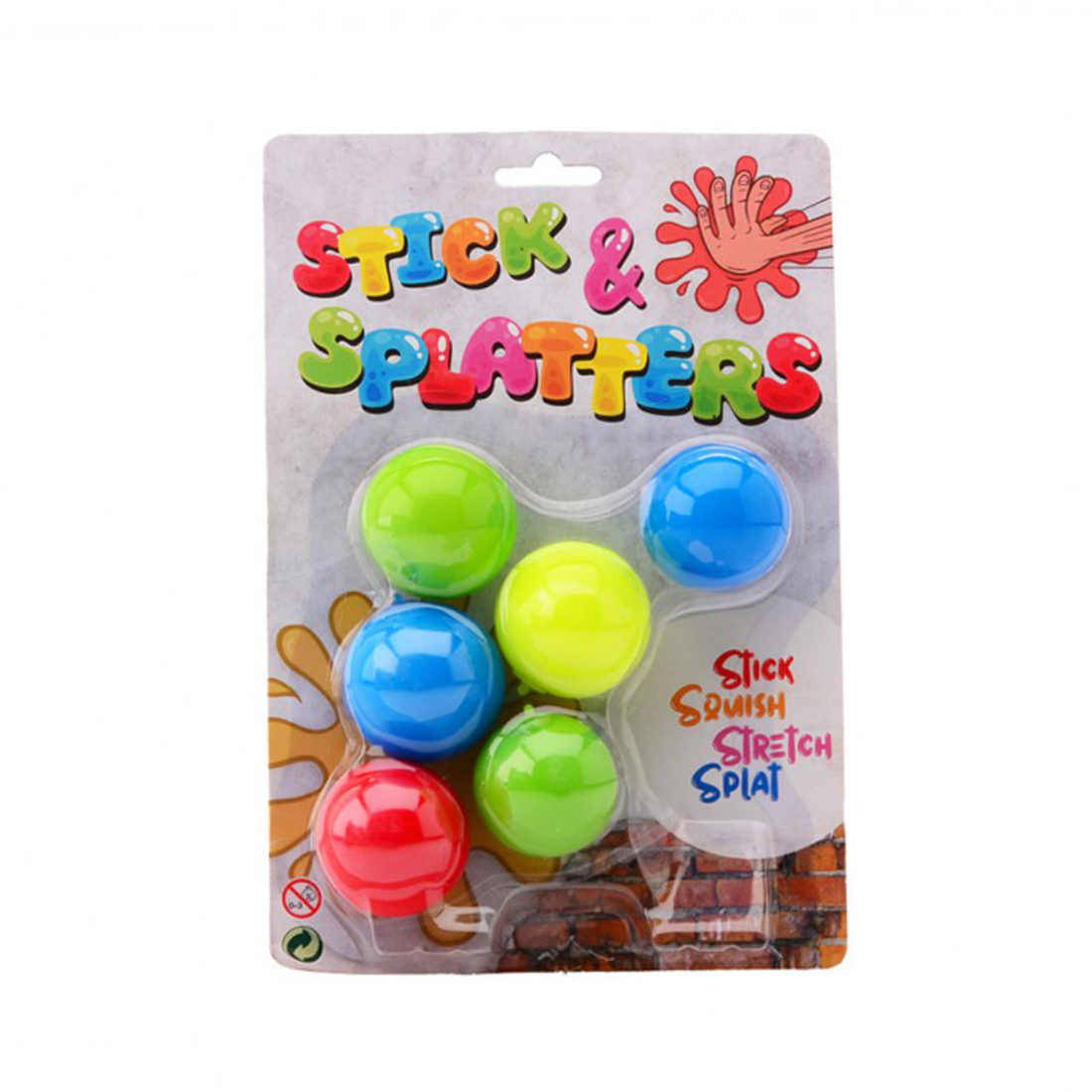 Schenkspeelgoed - Plak- & kneedballen 6 stuks