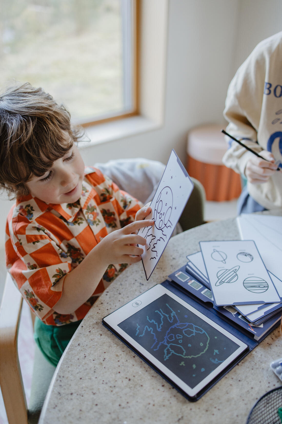 Kidydraw-mini Galaxy draagbaar tekentablet ruimtevaart Kidydraw-mini Galaxy draagbaar tekentablet ruimtevaart