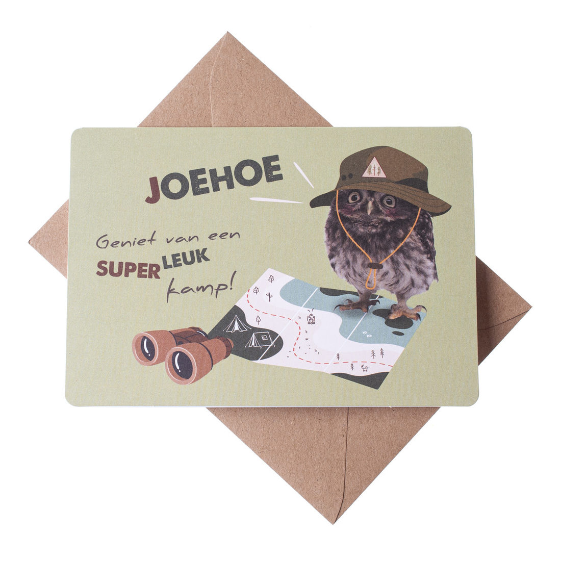 Wenskaart - Joehoe geniet van een superleuk kamp!