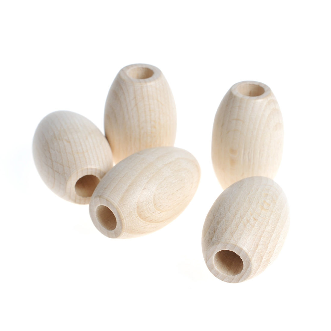 Houten olijf met groot gat 28 x 44 mm 5 stuks Houten olijf met groot gat 28 x 44 mm 5 stuks