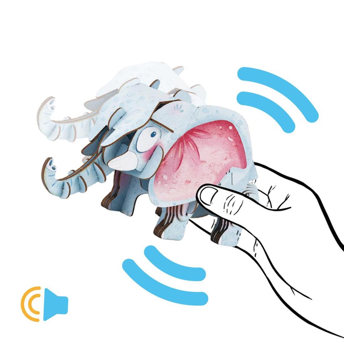 3D puzzel met geluid wild dier - afrikaanse olifant 3D puzzel met geluid wild dier - afrikaanse olifant