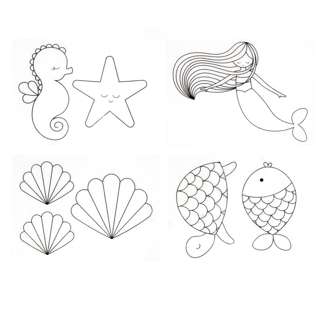 Krimpfolie 10,5 x 14,5 cm 4 stuks zeemeermin Krimpfolie 10,5 x 14,5 cm 4 stuks zeemeermin