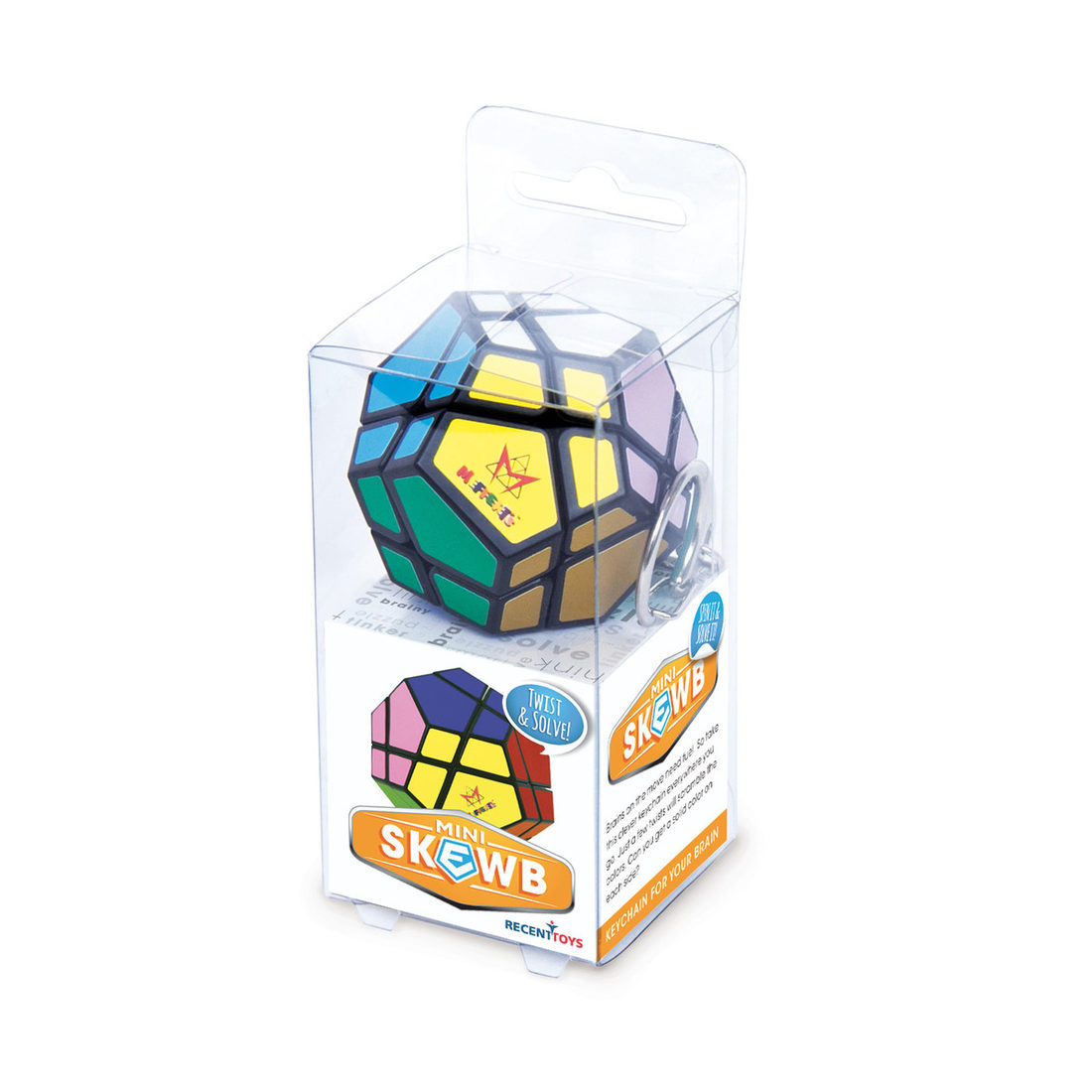 Mini Meffert puzzel Skewb met sleutelhanger