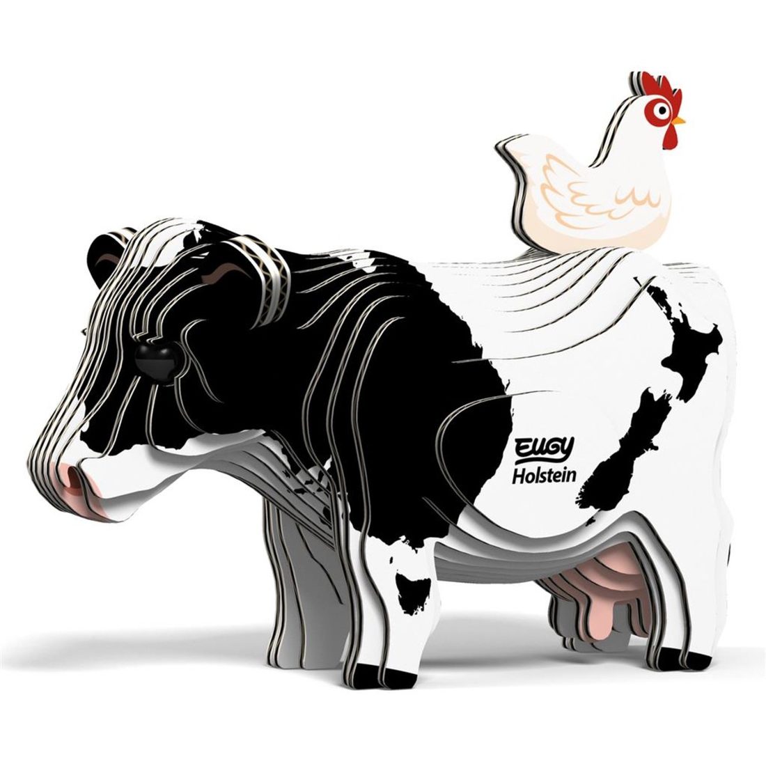 Eugy 3D karton hoevedier - Holstein Friese koe Eugy 3D karton hoevedier - Holstein Friese koe
