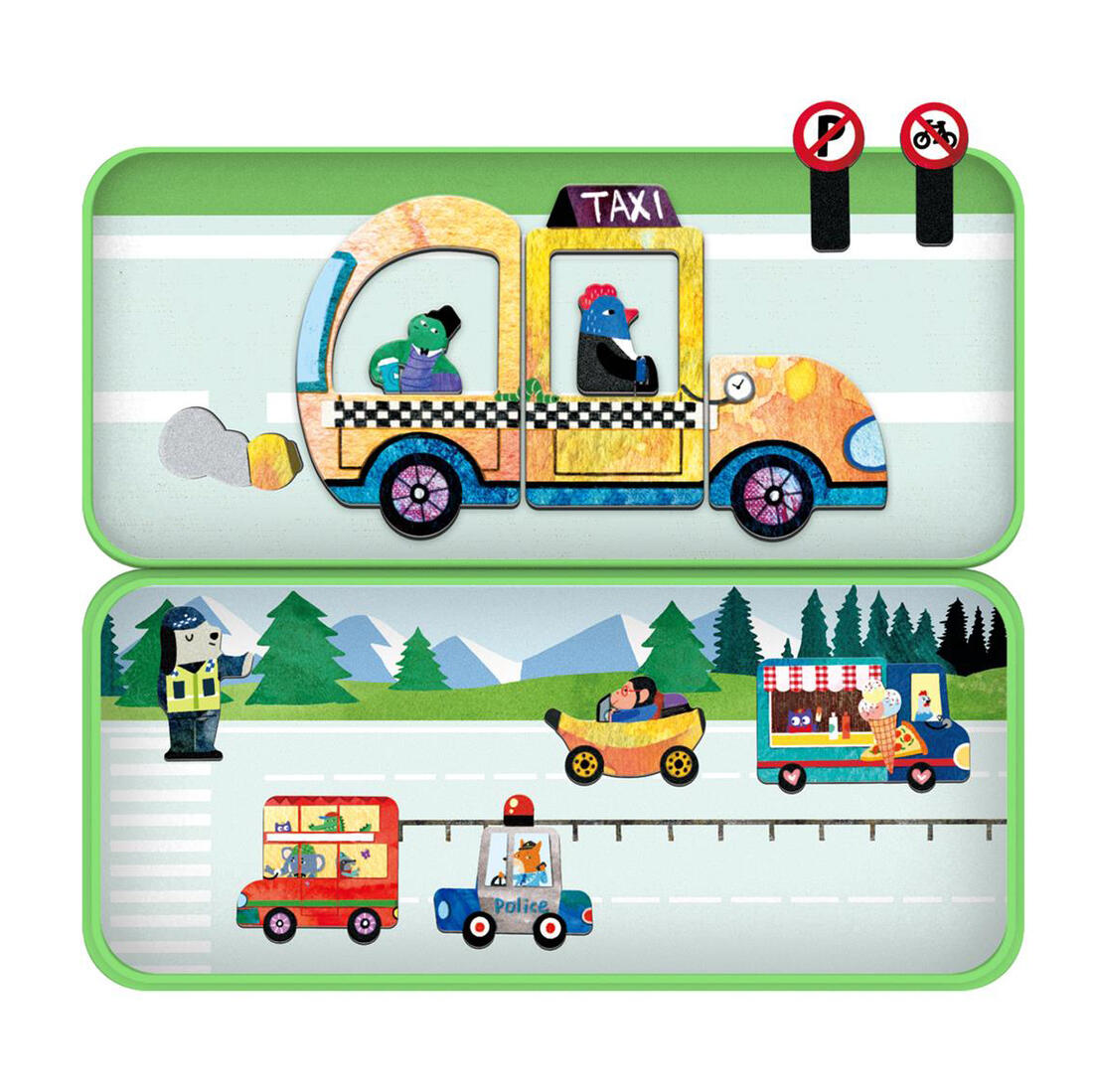 Magnetische reisbox puzzelspel voertuigen 3+ Magnetische reisbox puzzelspel voertuigen 3+