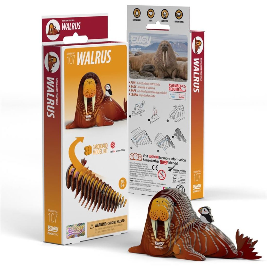 Eugy 3D karton zeedier - walrus Eugy 3D karton zeedier - walrus