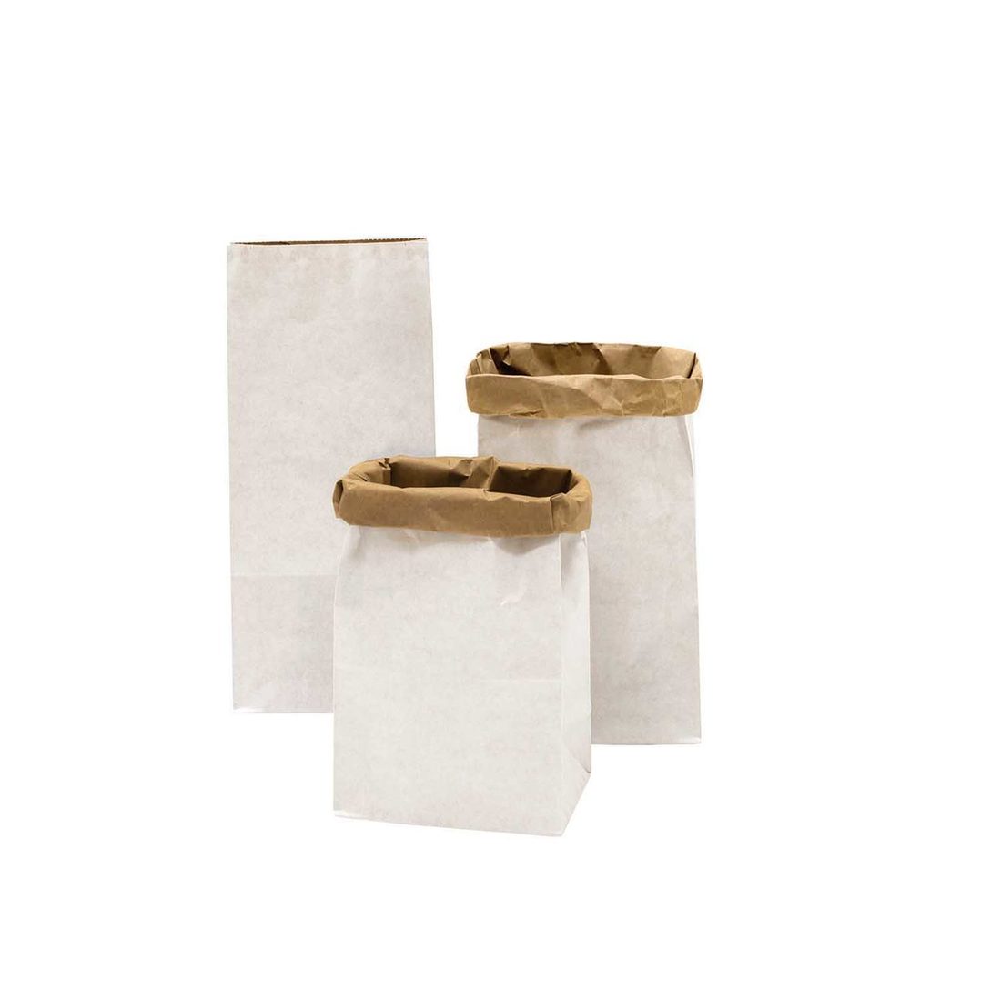 Papieren zak 41 x 18 x 12 cm 3 stuks wit/kraft