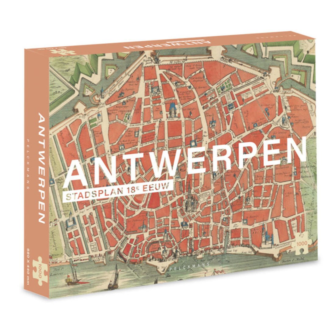 Puzzel stadsplan 18e eeuw Antwerpen 1000 stukjes