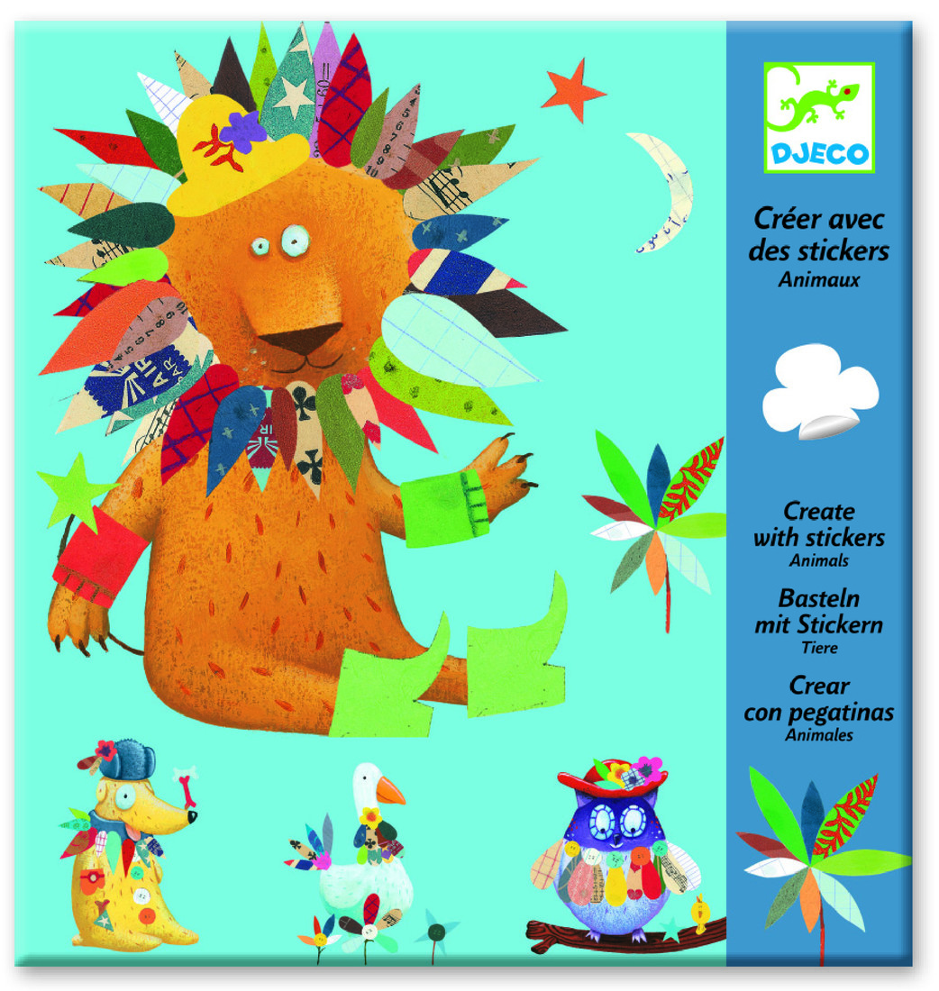 Djeco maak het met stickers Dieren 3-6 jaar