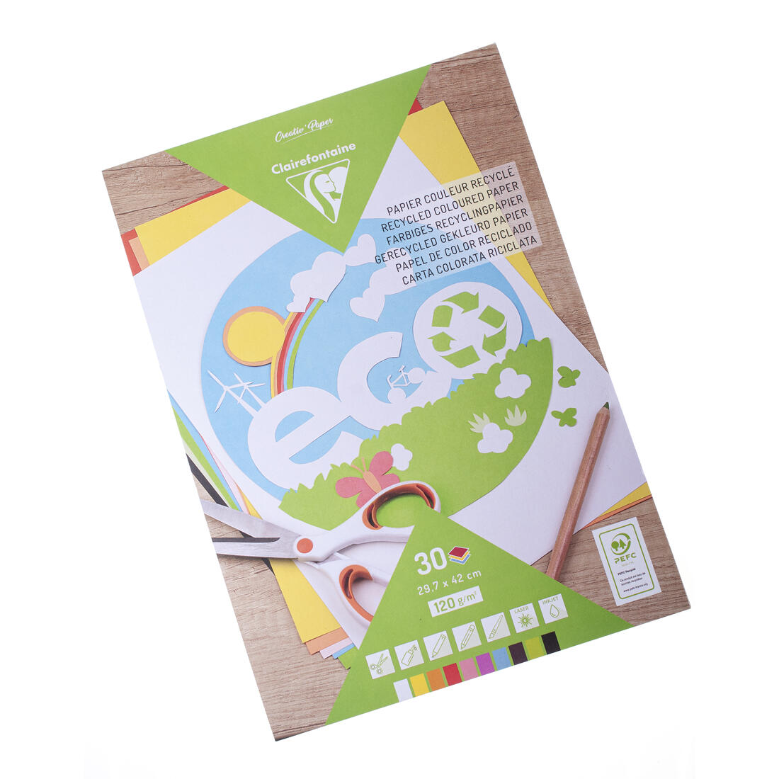 Knutselpapier A3 120 g 30 vellen 10 kleuren