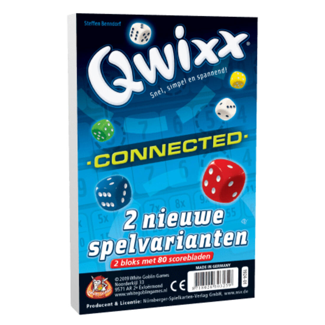 Qwixx Connected scoreblok (2 varianten) 2 x 80 scoreblaadjes