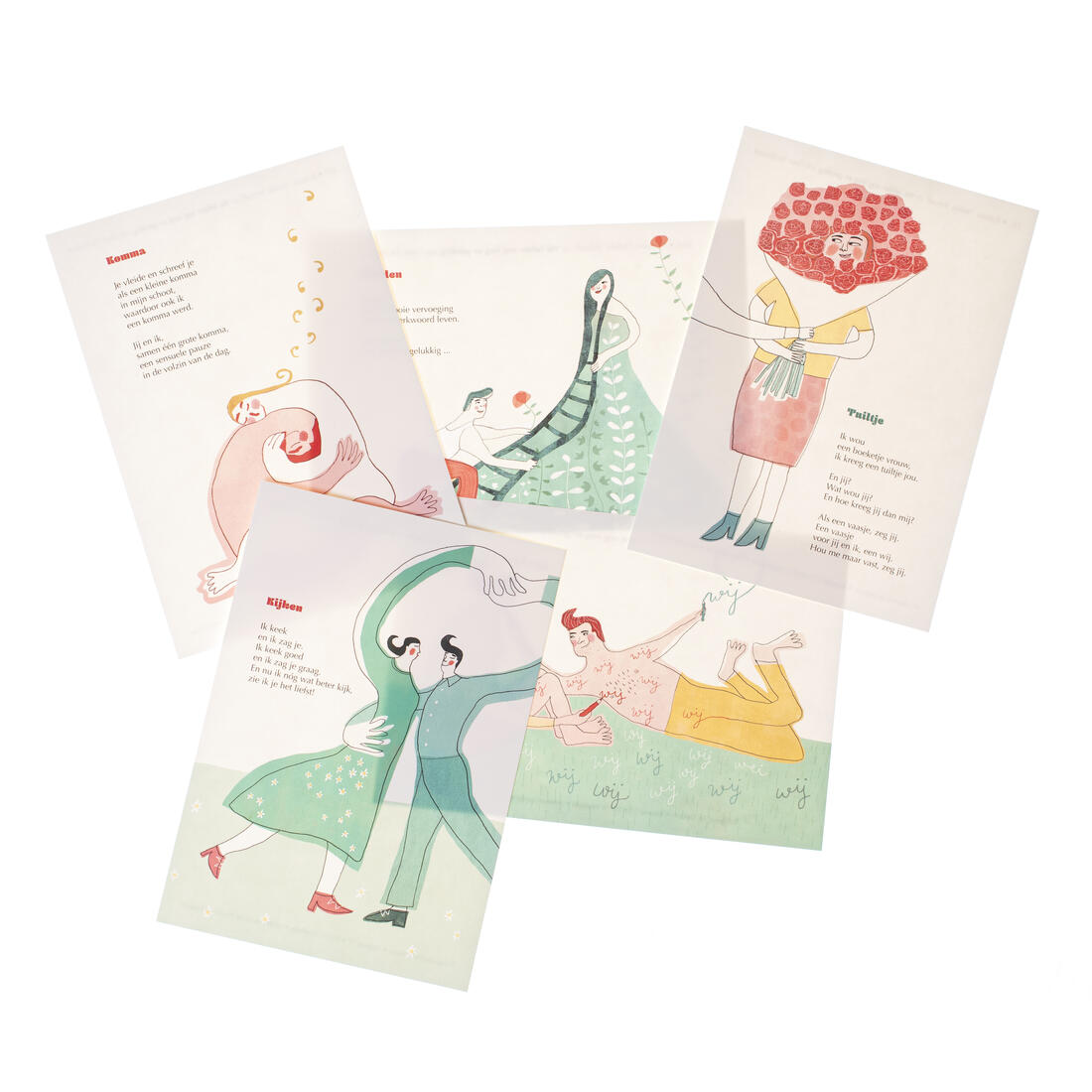 Wenskaarten set we liefden nog lang en gelukkig 10 stuks