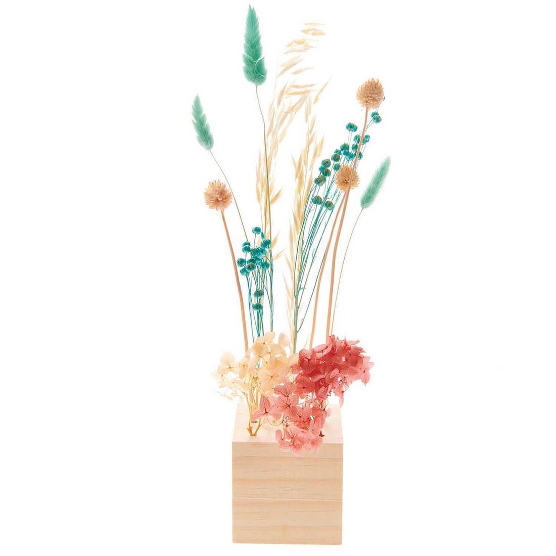 Droogbloemen mix 30 cm pastel turkoois Droogbloemen mix 30 cm pastel turkoois