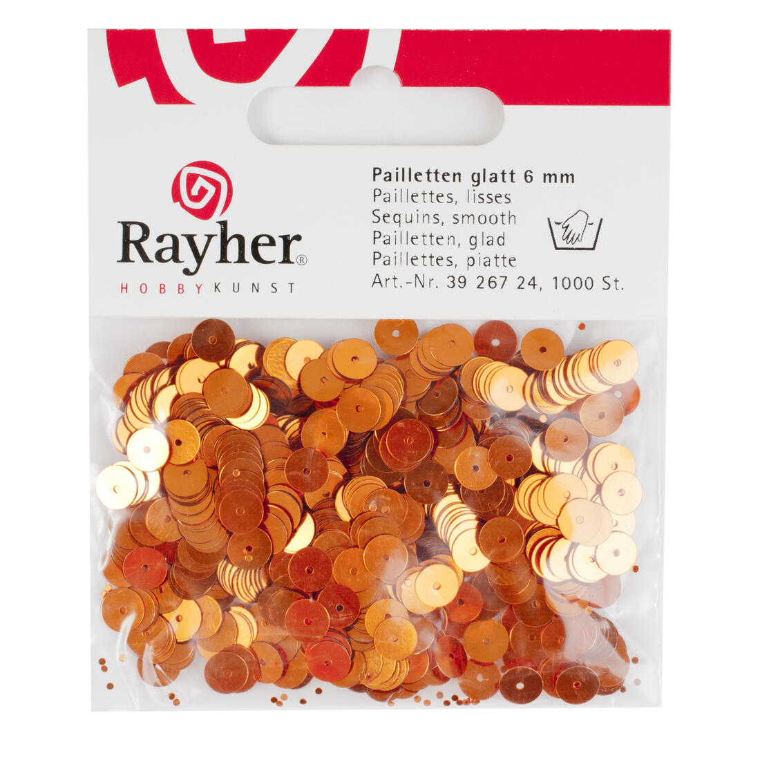 Pailletten 6 mm glad 1000 stuks