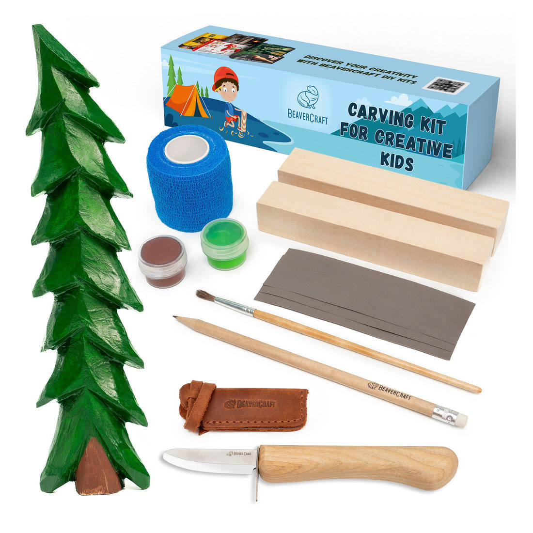 Kids houtsnijden hobby set  Kids houtsnijden hobby set