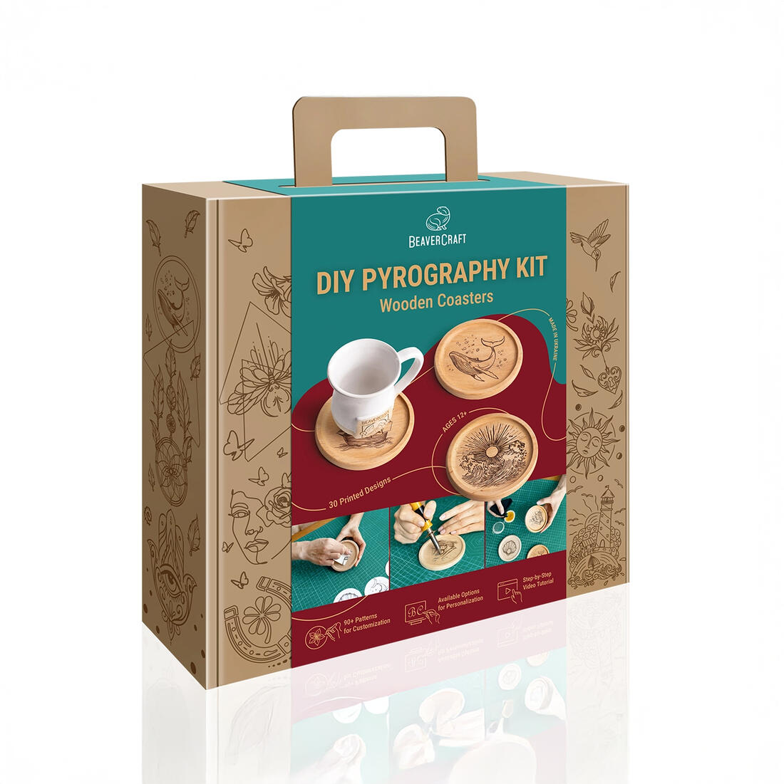 Pyrogravure DIY set onderzetters