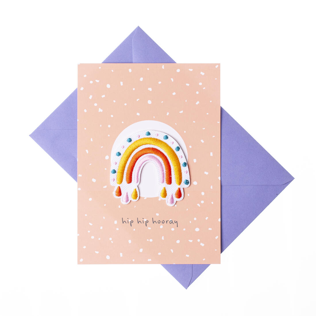 Wenskaart - strijkpatch regenboog