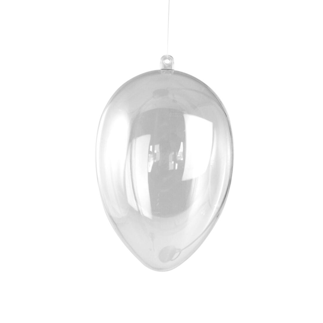 Plastic ei 2-delig 14 cm transparant