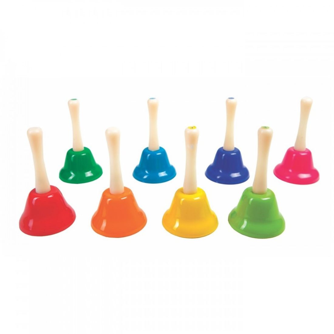 Set handbellen groot 8 stuks diatonisch (met muziekboek)