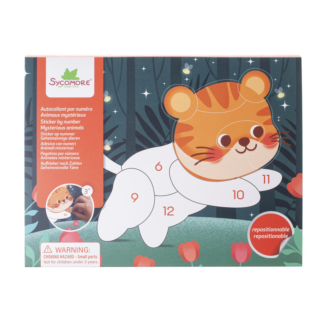 Stickeren op nummer mysterieuze dieren 3+