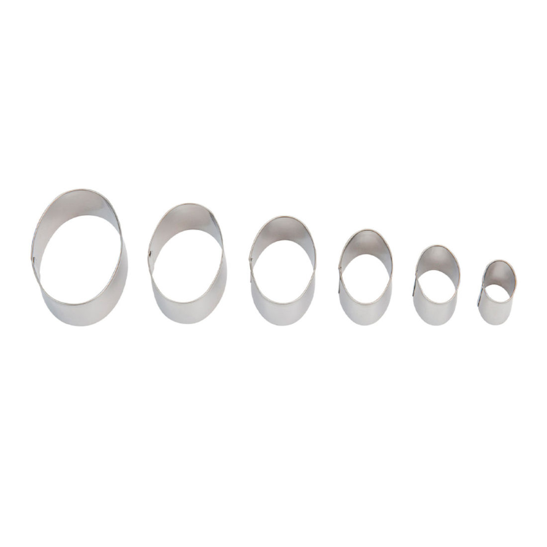 Uitsteekvormen voor klei ovaal 1,9 cm - 5 cm 6 stuks Uitsteekvormen voor klei ovaal 1,9 cm - 5 cm 6 stuks