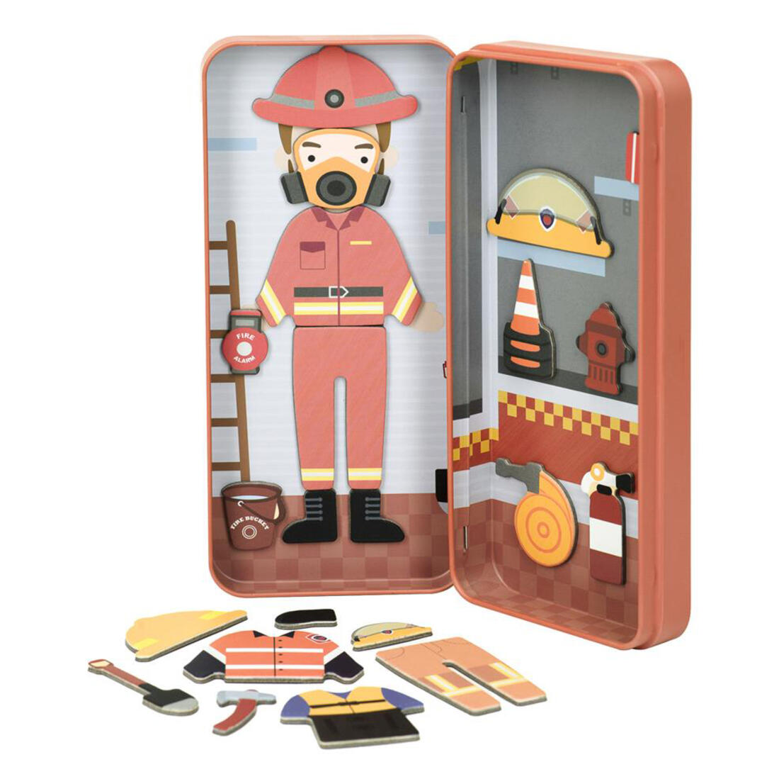 Magnetische reisbox puzzelspel brandweerman 3+ Magnetische reisbox puzzelspel brandweerman 3+