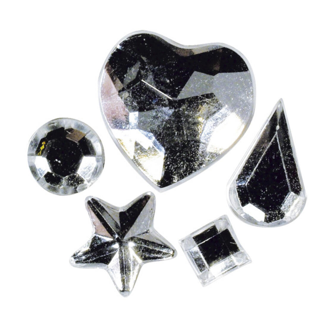 Strass acryl klevend 58 stuks