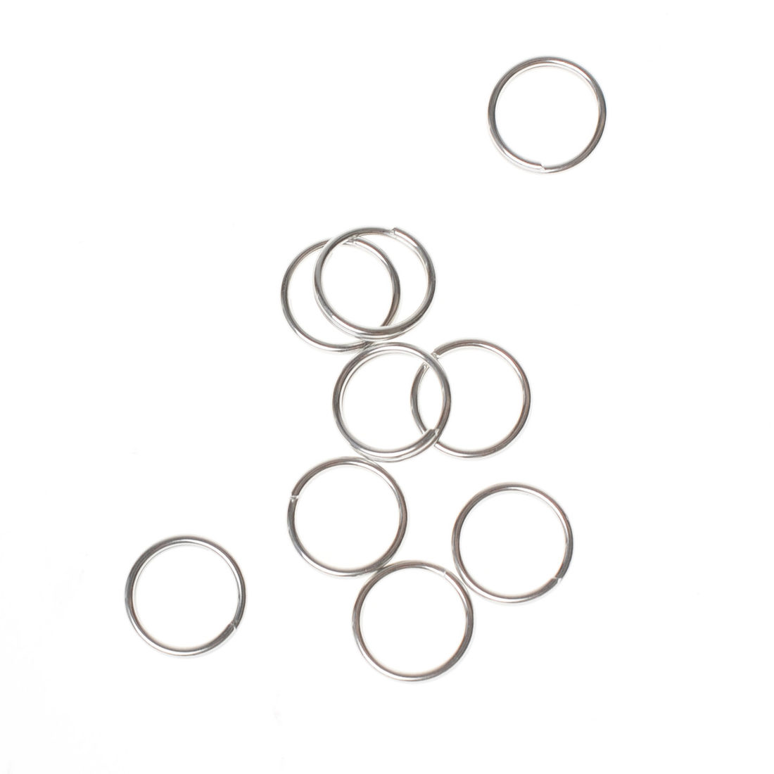 Splitring 9 mm 10 stuks zilver Splitring 9 mm 10 stuks zilver