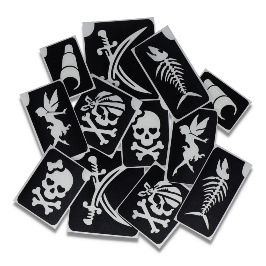 Sjablonen voor glittertattoos 12 stuks pirate Sjablonen voor glittertattoos 12 stuks pirate