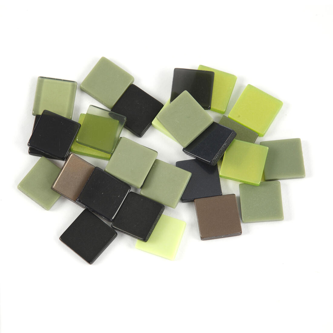 Mini mozaïek kunsthars 10 x 10 mm groen/bruin Mini mozaïek kunsthars 10 x 10 mm groen/bruin