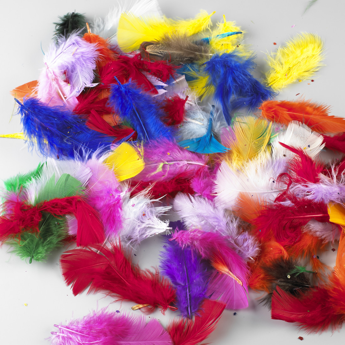 Pluim mix 4 soorten pluimen 6 g ca. 50 stuks Pluim mix 4 soorten pluimen 6 g ca. 50 stuks