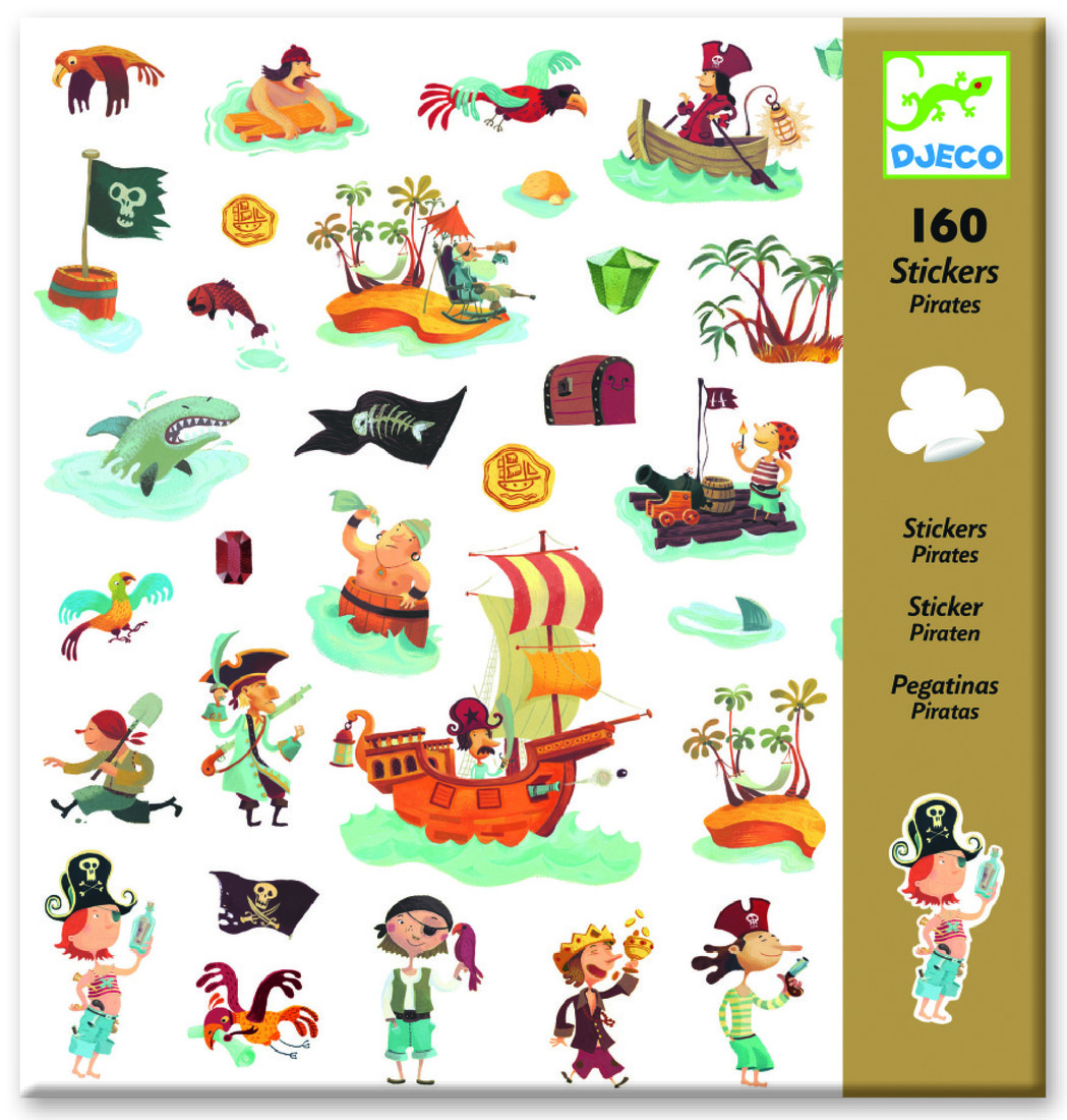 Djeco stickers Piraten 160 stuks