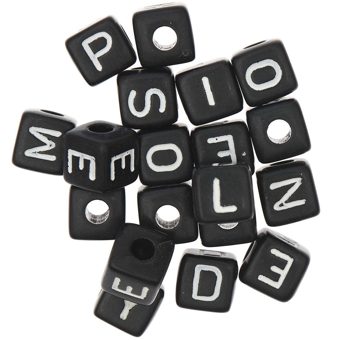 Ponii Beads Letterkralen FRESH/CRAZY/LUCKY 10 mm 20 st zwart Ponii Beads Letterkralen FRESH/CRAZY/LUCKY 10 mm 20 st zwart
