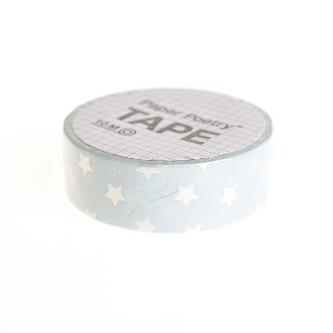 Washi tape 15 mm x 10 m sterren iriserend/blauw Washi tape 15 mm x 10 m sterren iriserend/blauw