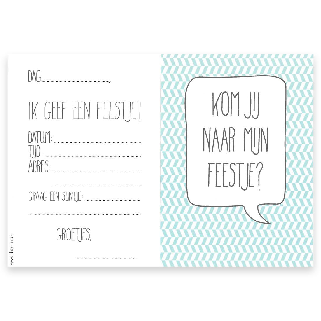 Uitnodigingen verjaardagsfeestje 10 stuks