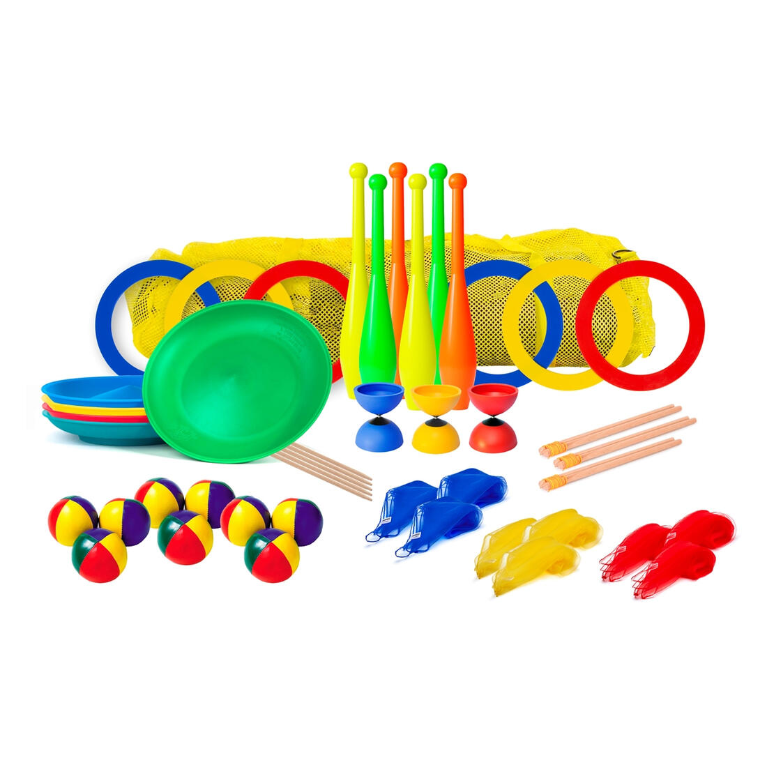 Jongleerset in tas voor 20 kinderen (webshop only)