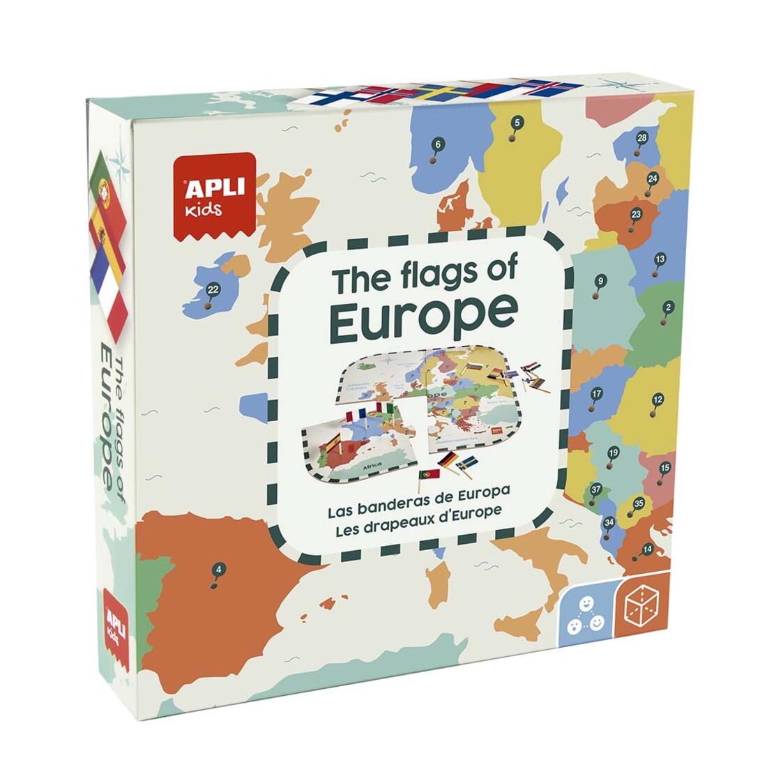 Educatief puzzelspel de vlaggen van Europa 5+