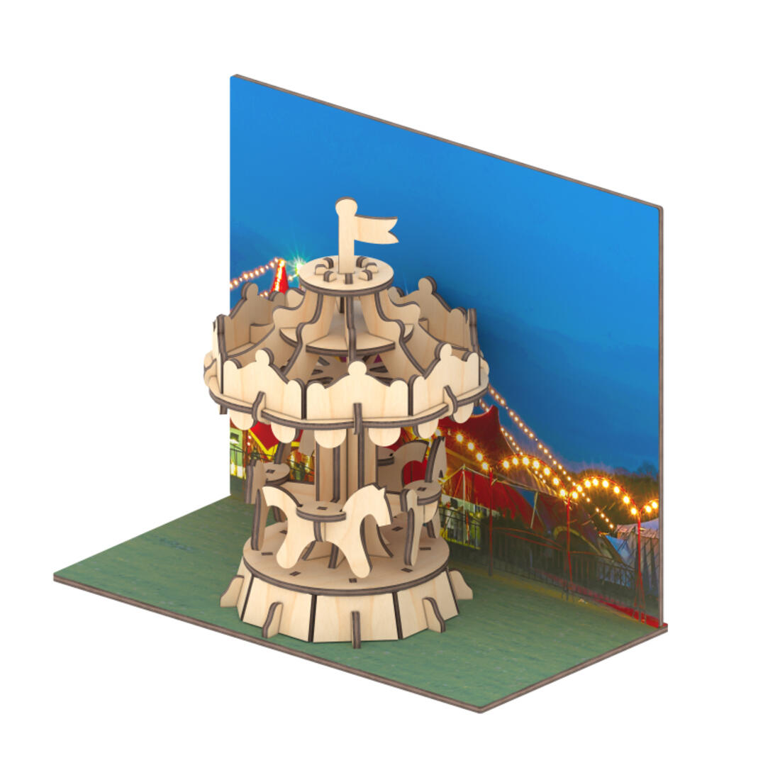 Wenskaart Woodypost carrousel Wenskaart Woodypost carrousel