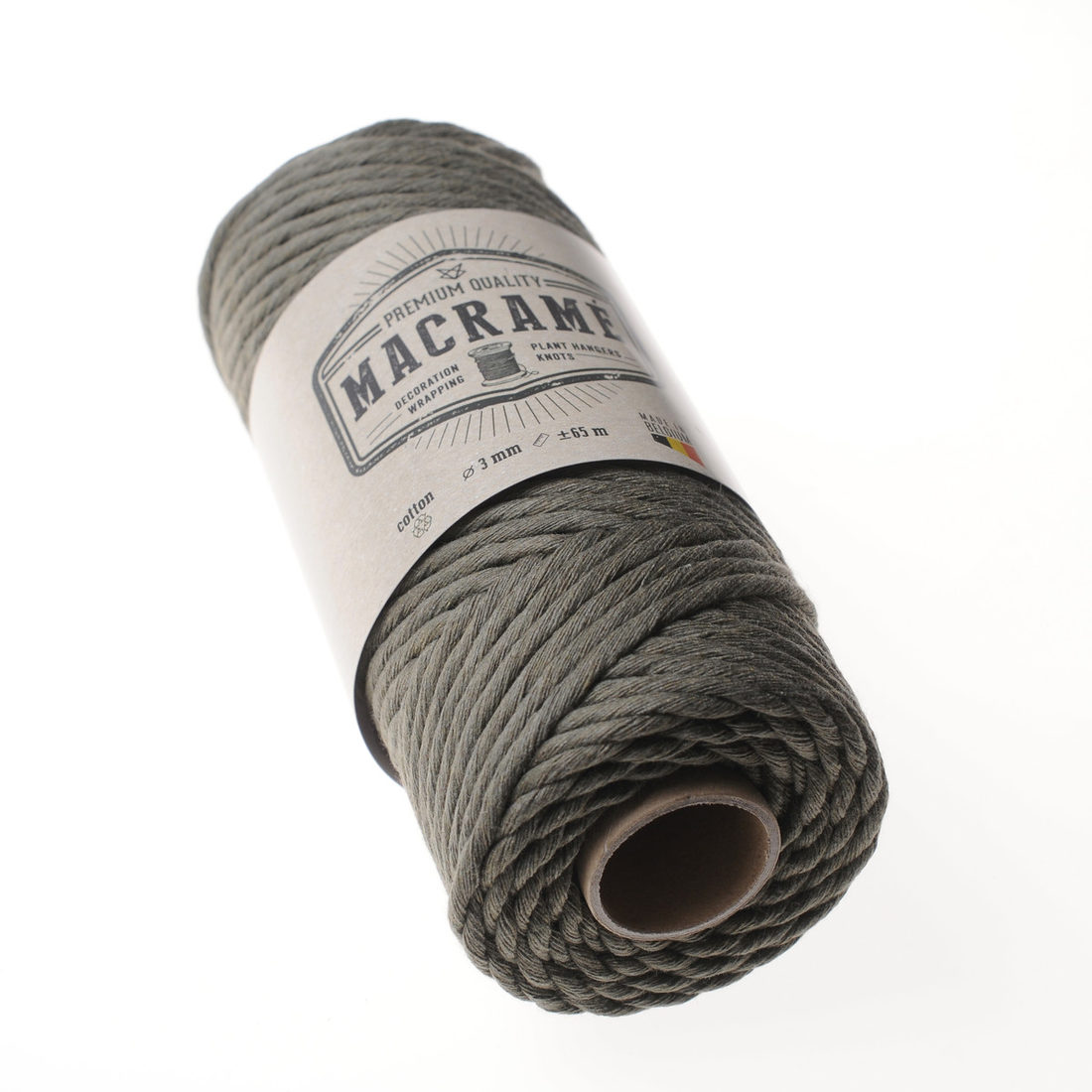 Macramé koord ongetwijnd katoen 3 mm 60 m Macramé koord ongetwijnd katoen 3 mm 60 m