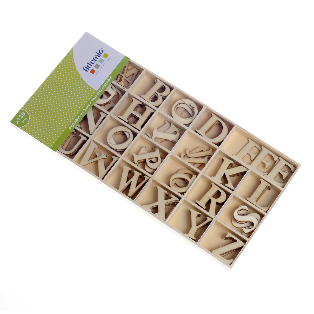 Houten letters 3 cm 130 stuks
