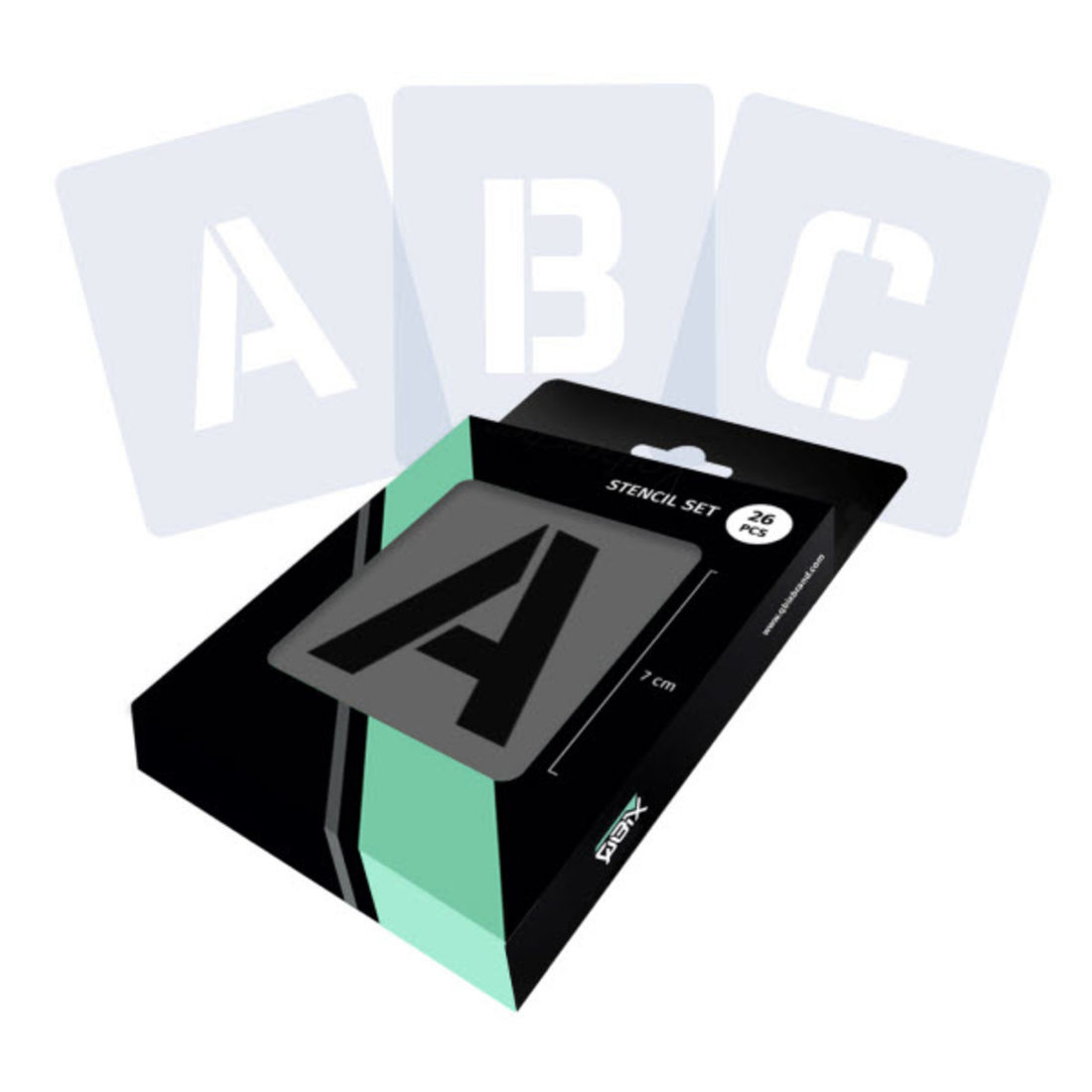 Sjabloon alfabet San Serif 26 letters 7cm