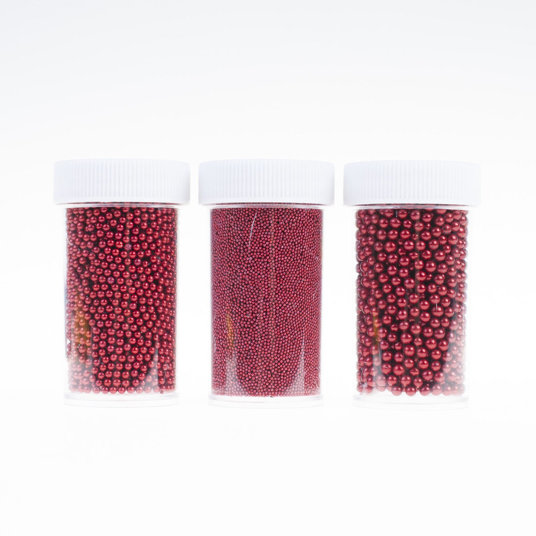 Mini bolletjes glas 3 maten rood Mini bolletjes glas 3 maten rood