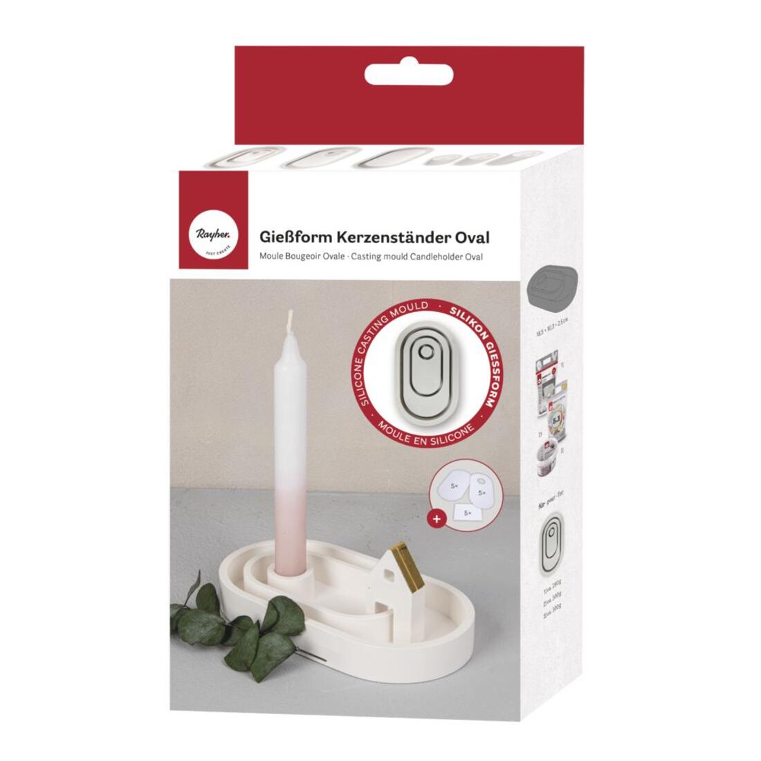 Silicone mal kaarsenshouder ovaal 4 in 1
