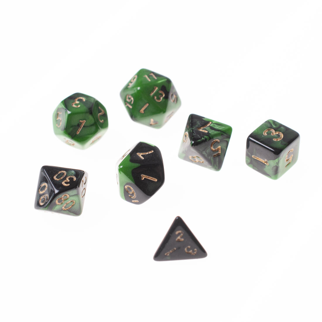 Mini Dobbelsteenset RPG veelhoek Gemini marshland  7 stuks