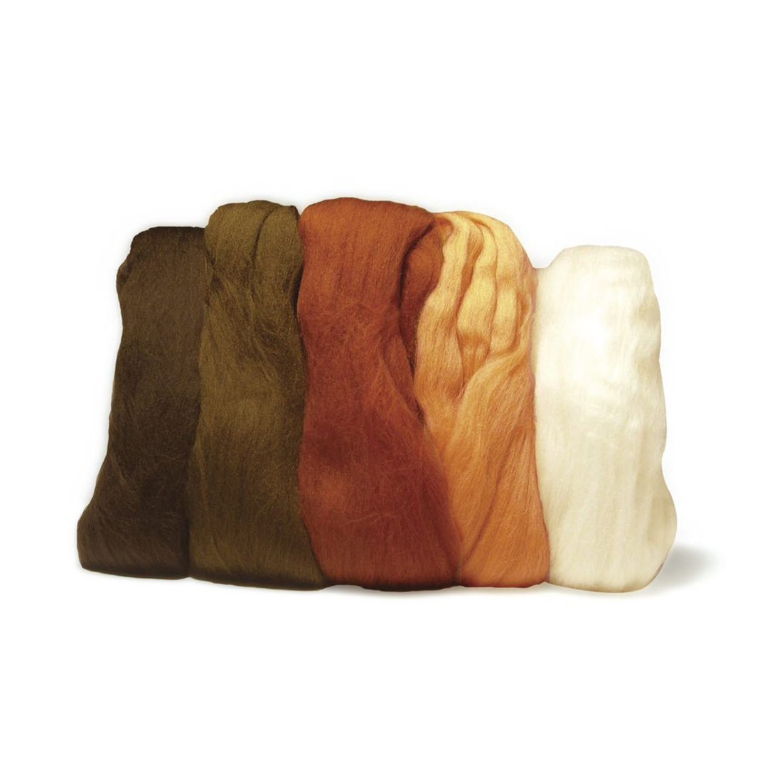 Merino viltwol 5 x 10 g bruine tinten Merino viltwol 5 x 10 g bruine tinten