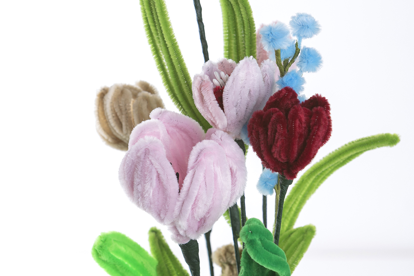 Chenilleboeketje voor moederdag