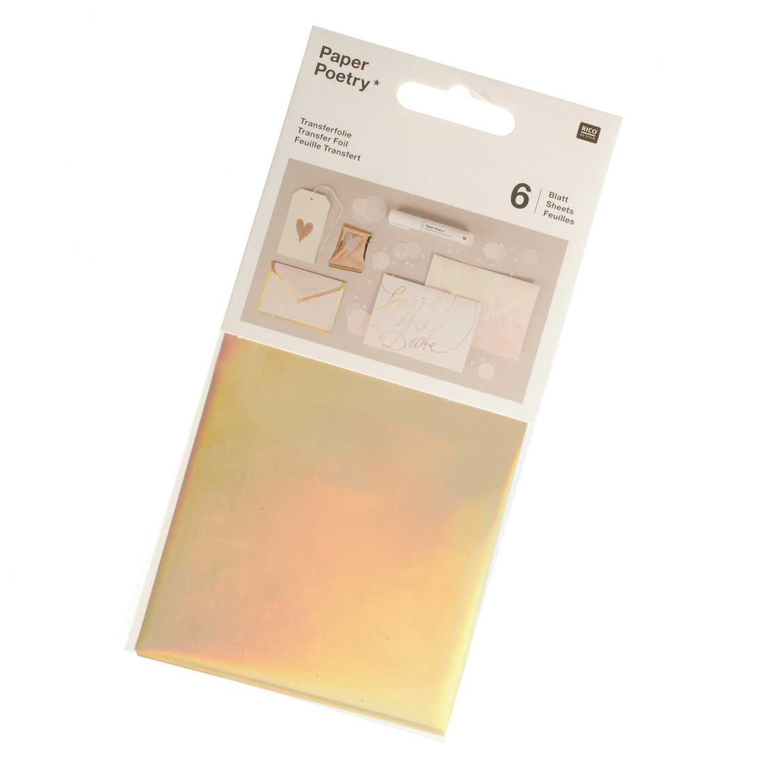 Transferfolie 9 x 15 cm 6 stuks iriserend Transferfolie 9 x 15 cm 6 stuks iriserend
