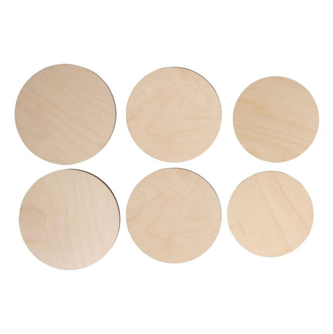 Houten platen rond formaat M 6 stuks